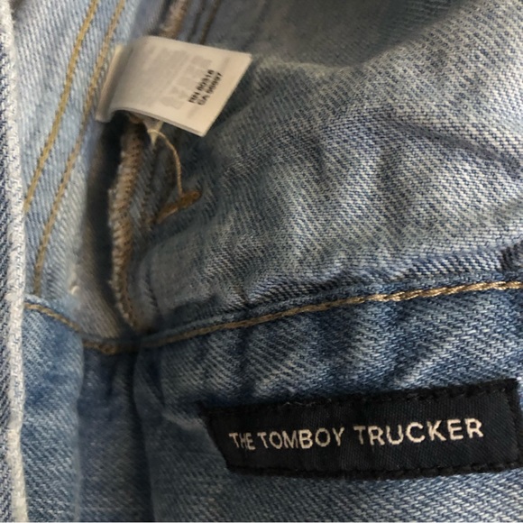 Lucky Brand Denim Jacket Distressed M The Tomboy Trucker Medium Womens Blue - Picture 4 of 5